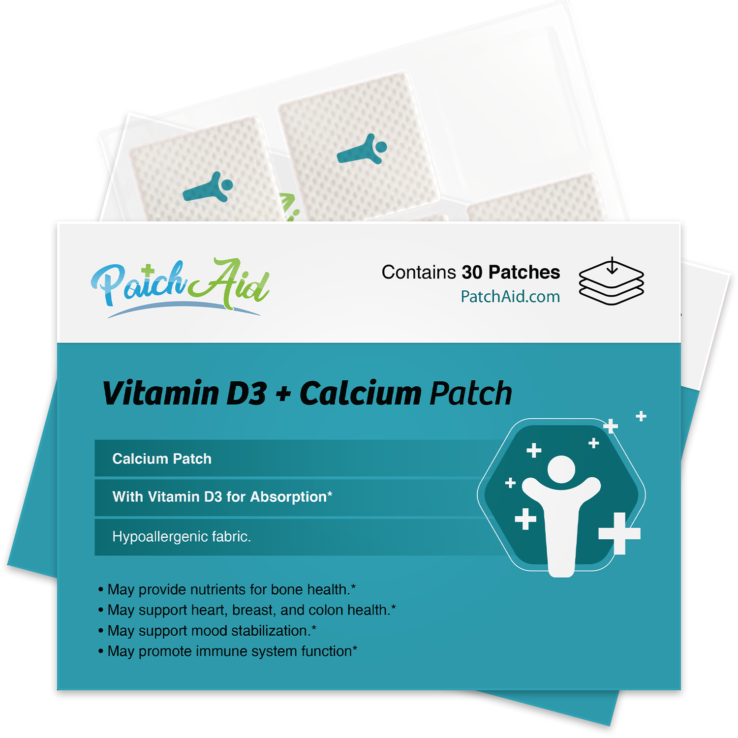 Vitamin D3/Calcium Patch - Bone, Muscle, & Immune Support: 1-Pack