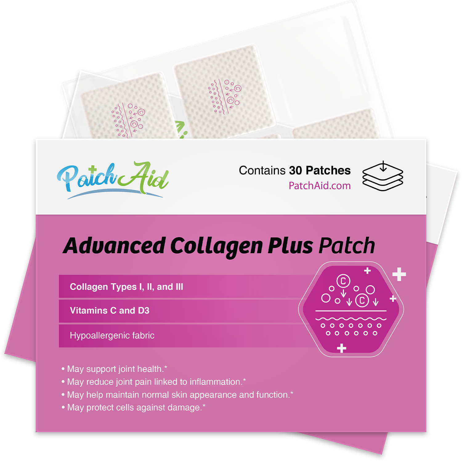 Advanced Collagen Plus Patch - Skin, Joint & Bone Health: 1-Pack